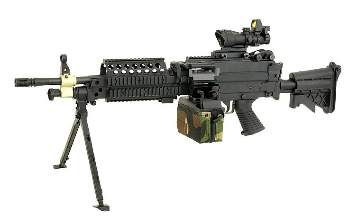 Softair.Zone M249/MK46 1500 Schuss elektrisches Box Mag Black
